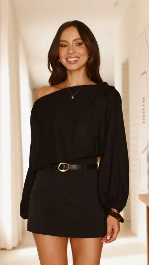 Katara Off Shoulder Top - Black Ultraviolet Protection