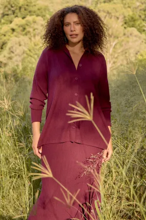 Snag Free Zipper Technology Knitted Cardigan in Plum