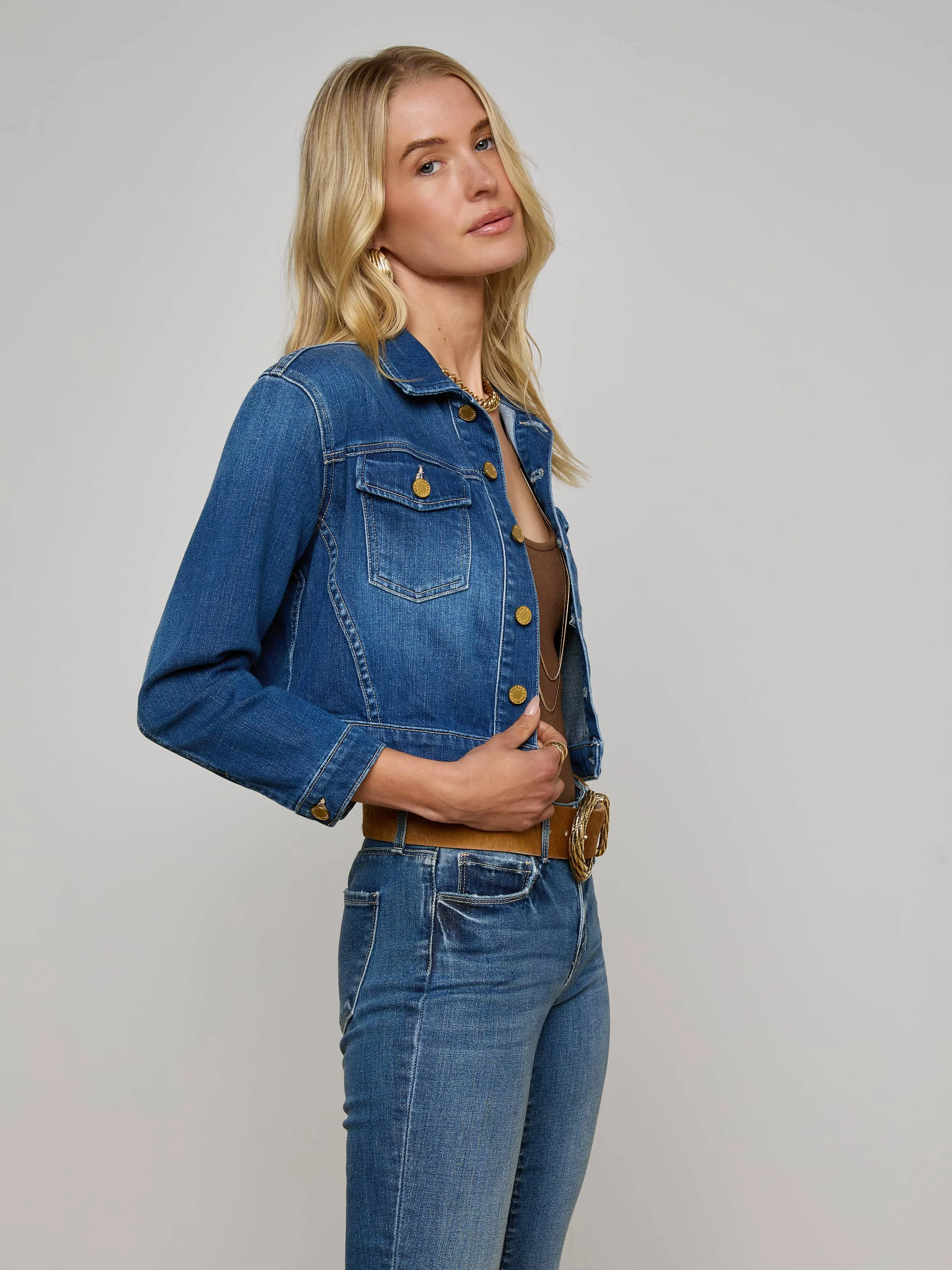 Koda Cropped Jean Jacket Blended Style