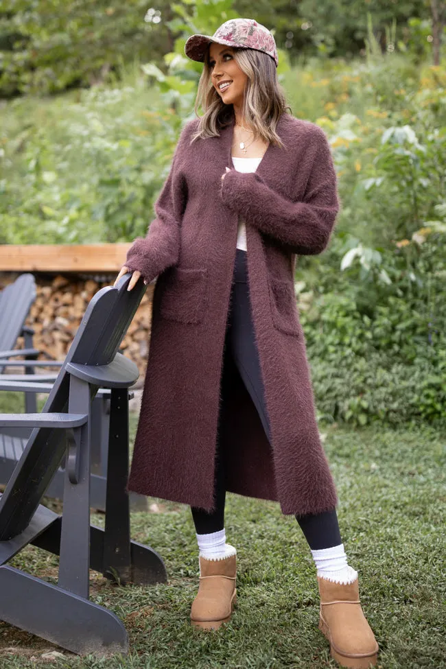 Odor Control Treatment Odor Resistant Coating Laken Solid Chocolate Sweater Coat Emily Fauver X Pink Lily