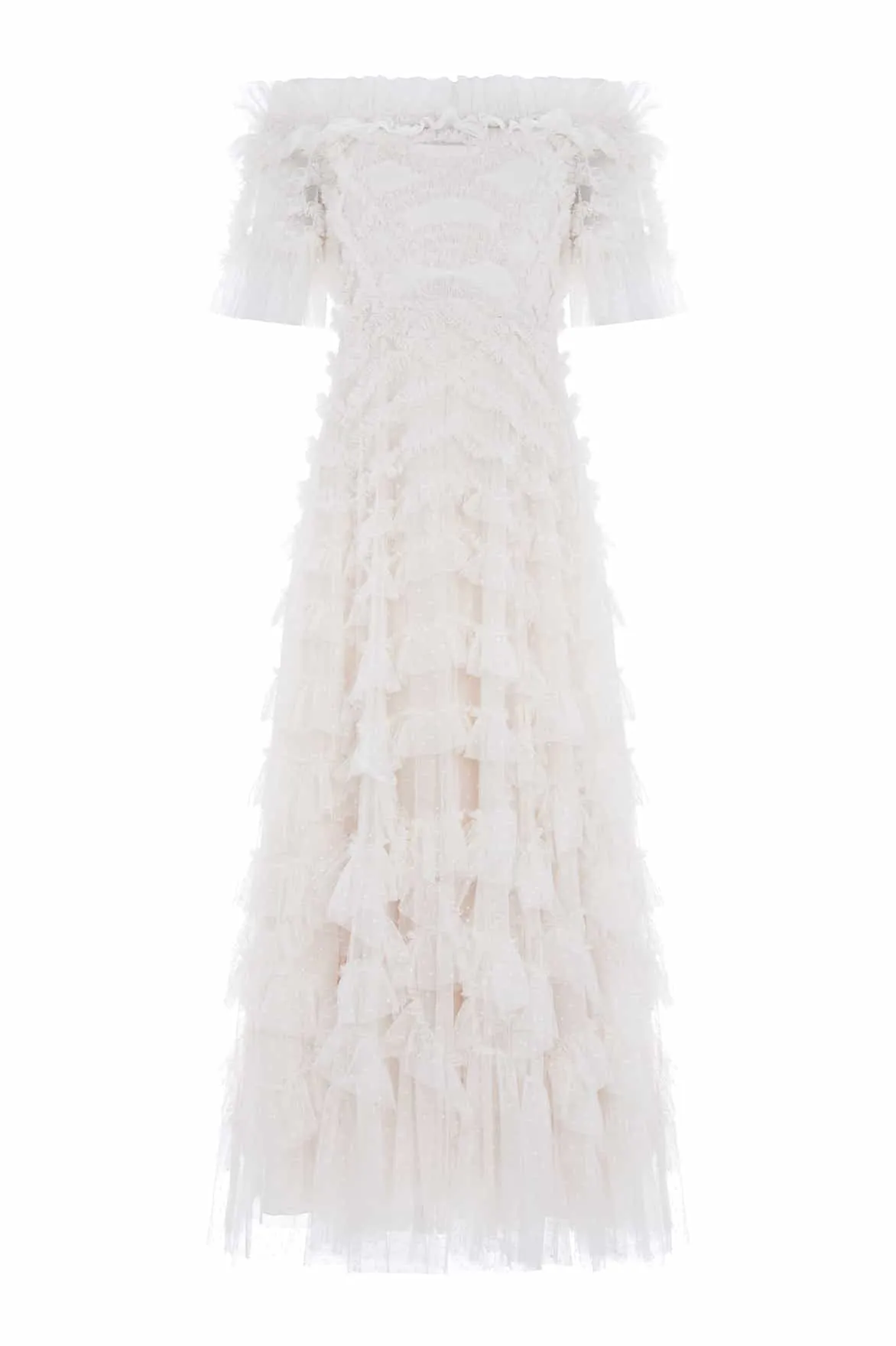 Lana Off-Shoulder Gown Tailored Layers Handmade