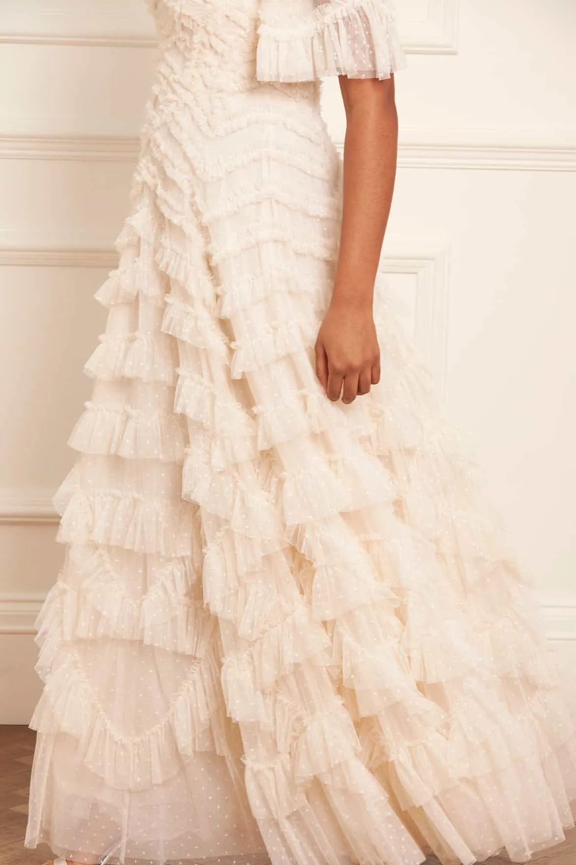 Lana Off-Shoulder Gown Smooth-Finish Bright bold dress