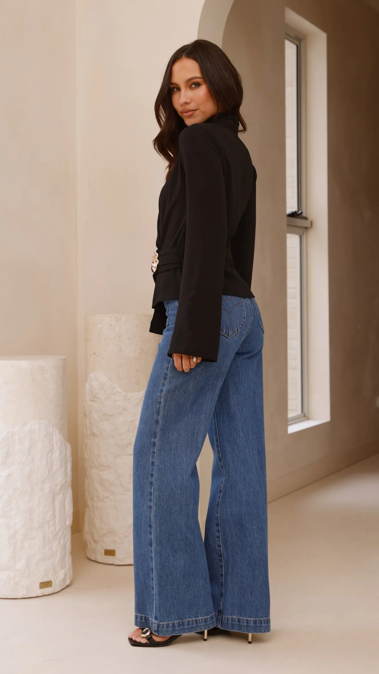 Warm Pants Lani Open Front Top - Black