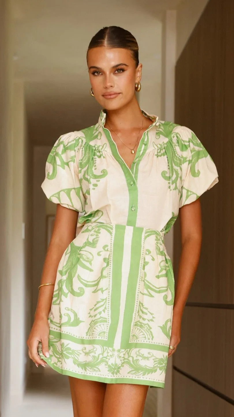 Cool Vest Lanie Shirt - Sage / Cream