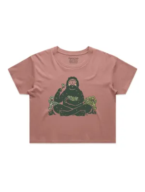 casual outing Travel convenience Bigfoot Flowers ?? Cropped T-Shirt
