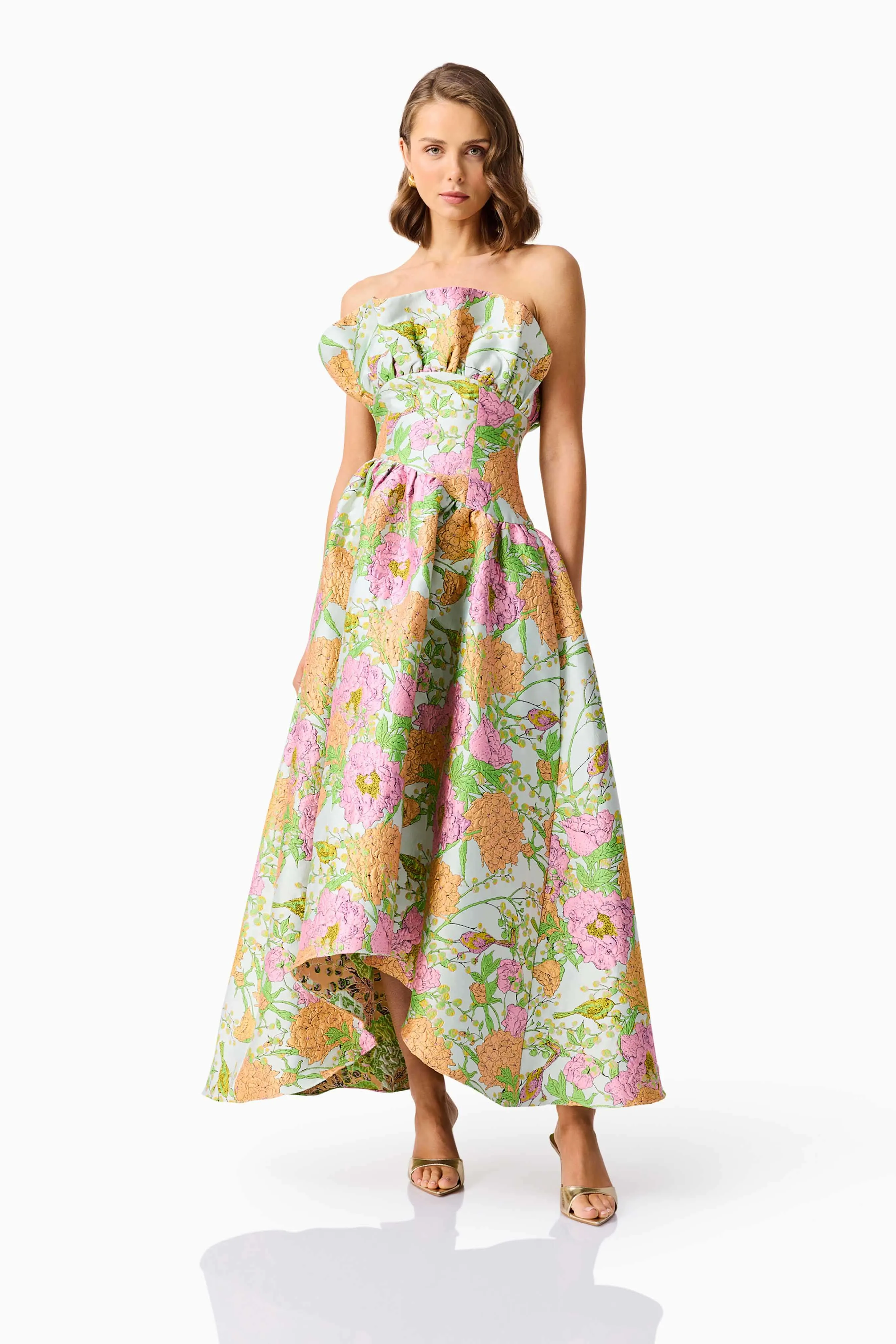 Laurel Sleeveless Maxi Dress in Green Floral Glamorous look