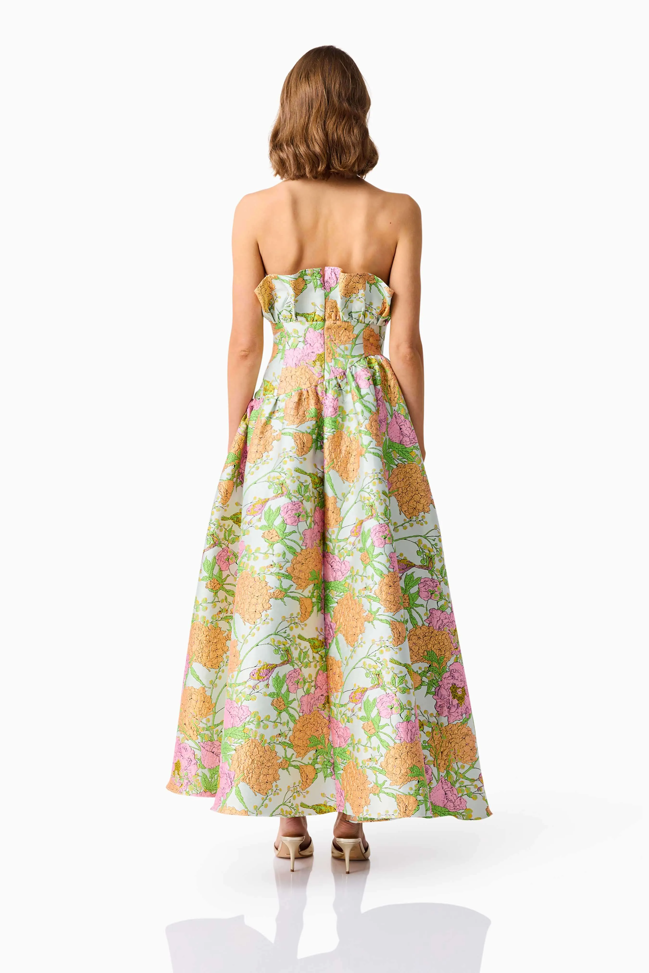 Trend Texture Versatile Wear Laurel Sleeveless Maxi Dress in Green Floral