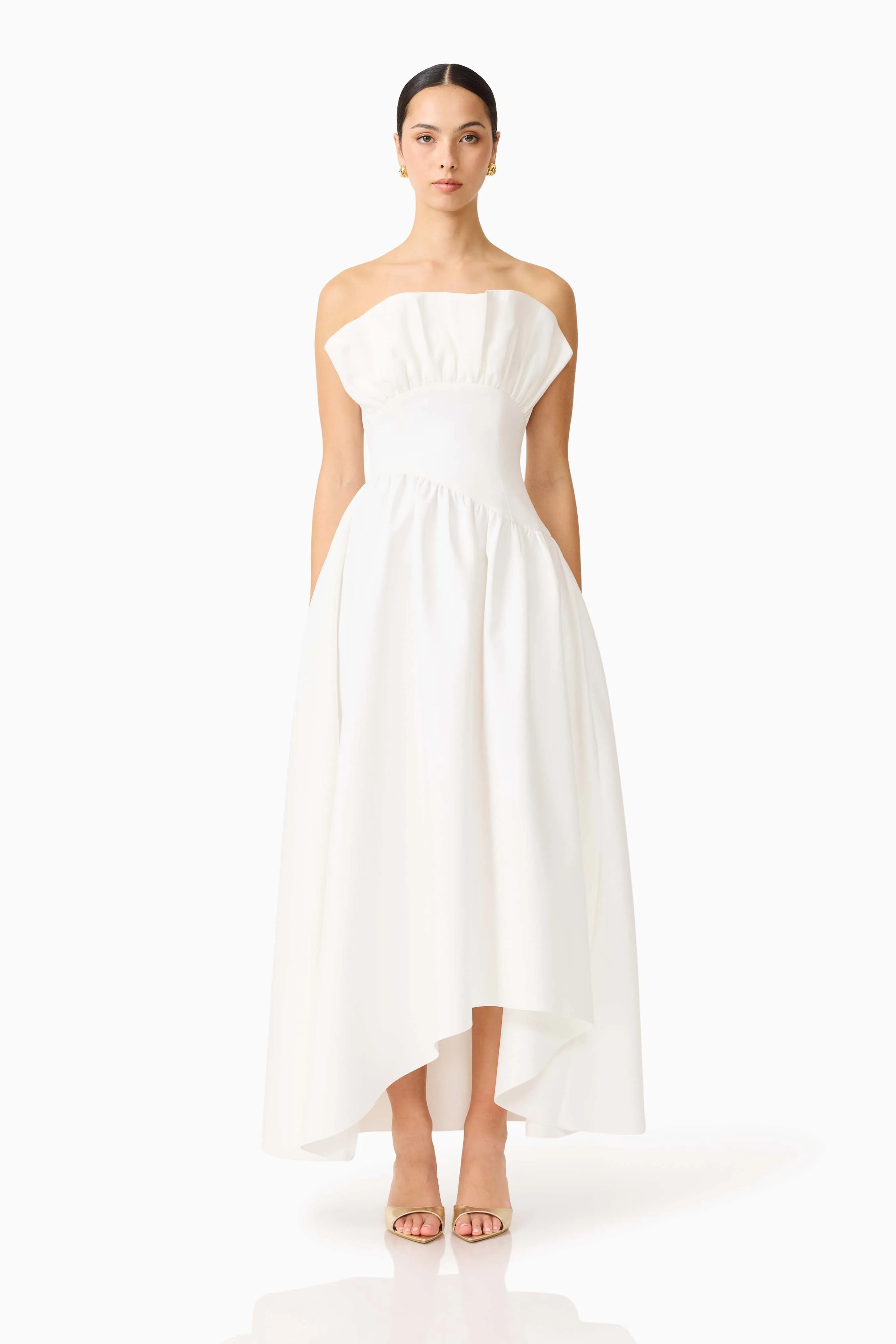 TemperatureRegulatingFabric Laurel Sleeveless Maxi Dress In White