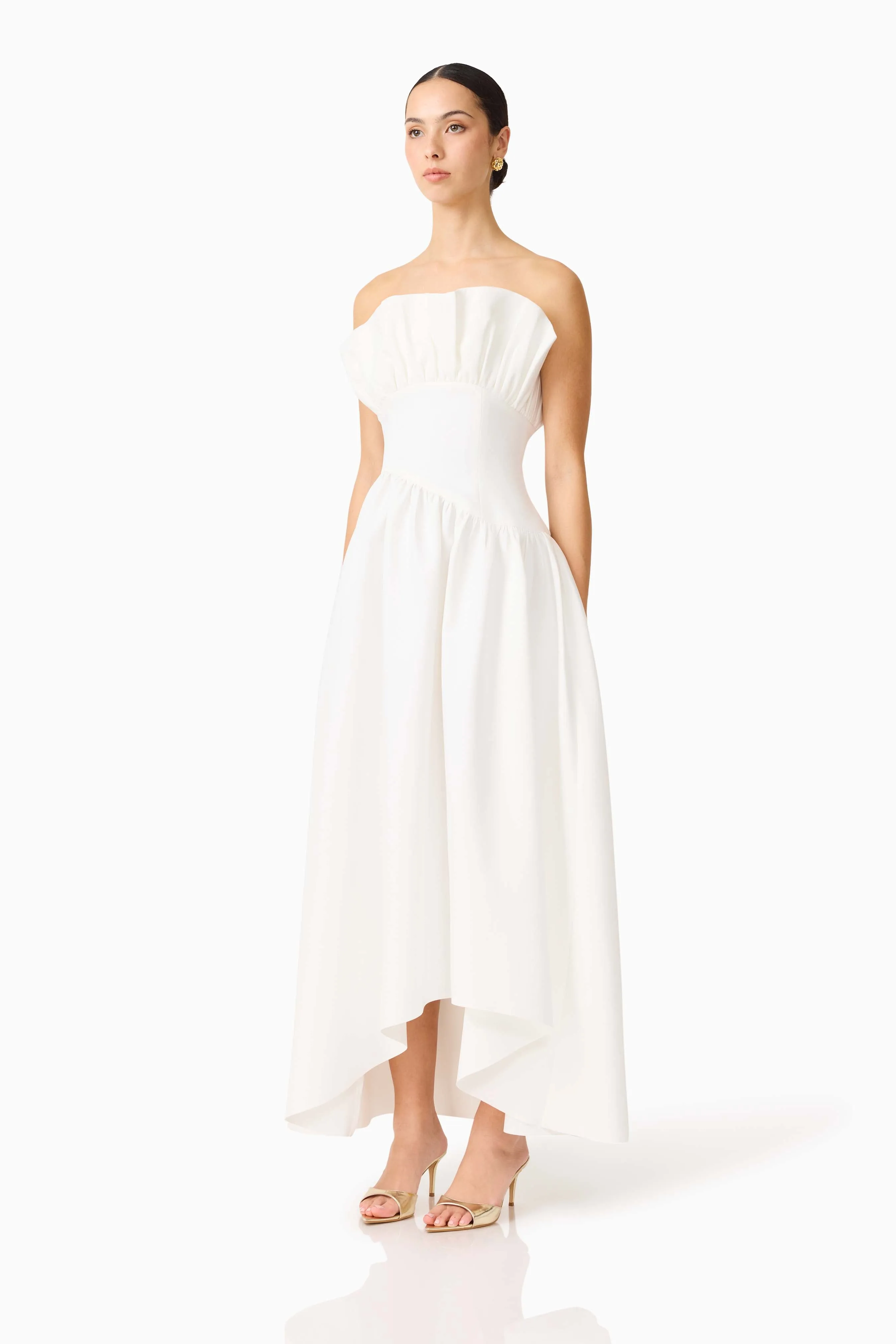 Chic Comfort Look Breathable fabric Laurel Sleeveless Maxi Dress In White