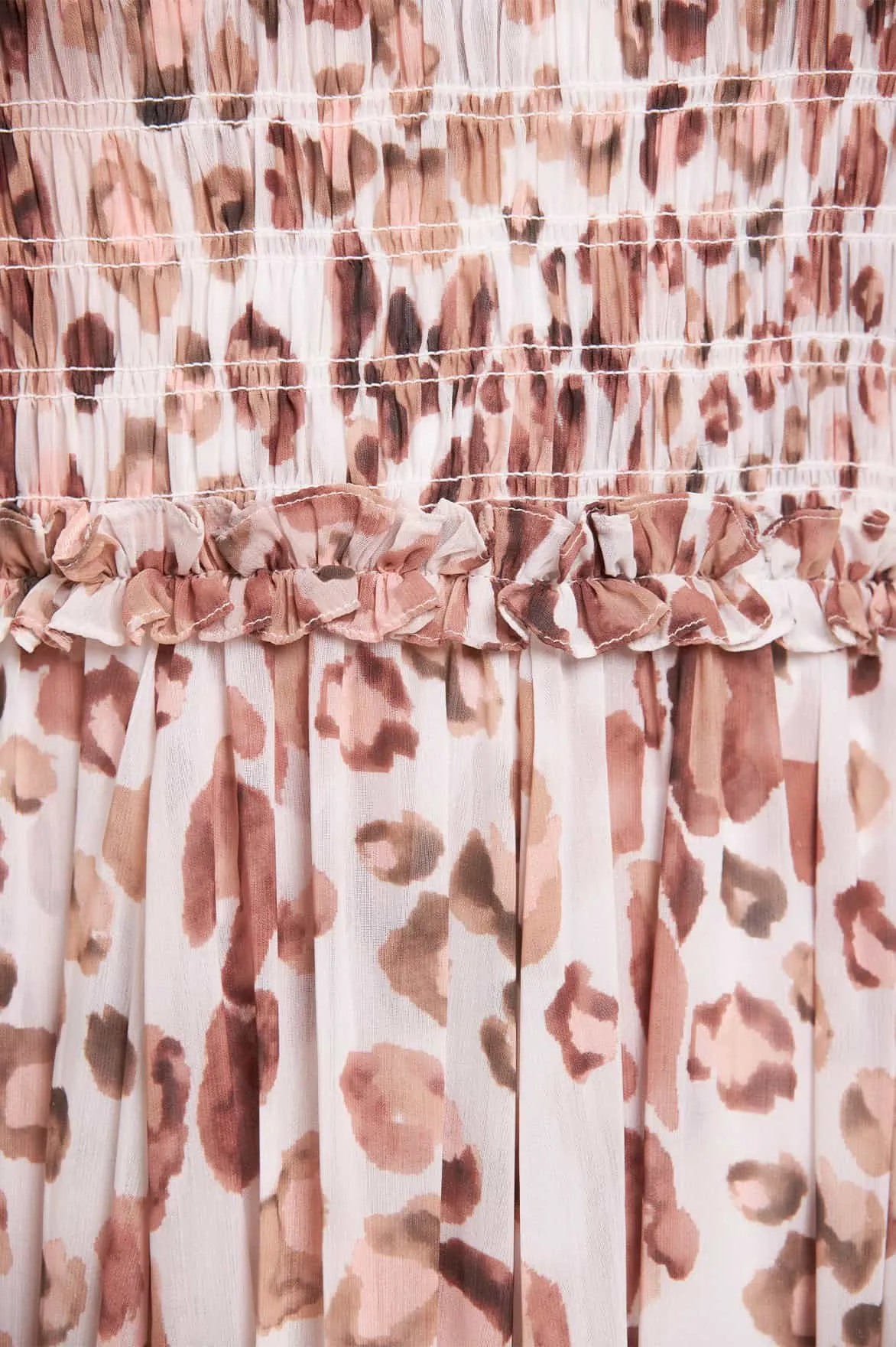 Leopard Chiffon Smocked Cami Ankle Gown Perfect for Travel Summer Outfit