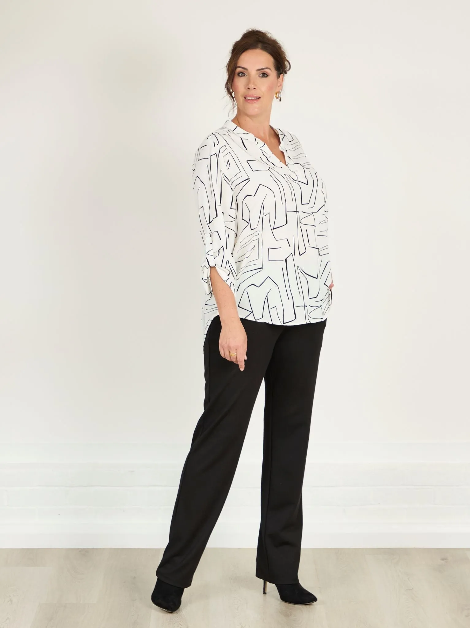 Compression Fit Odor Control Fabric Roberta Ponte Di Roma Trouser - Black