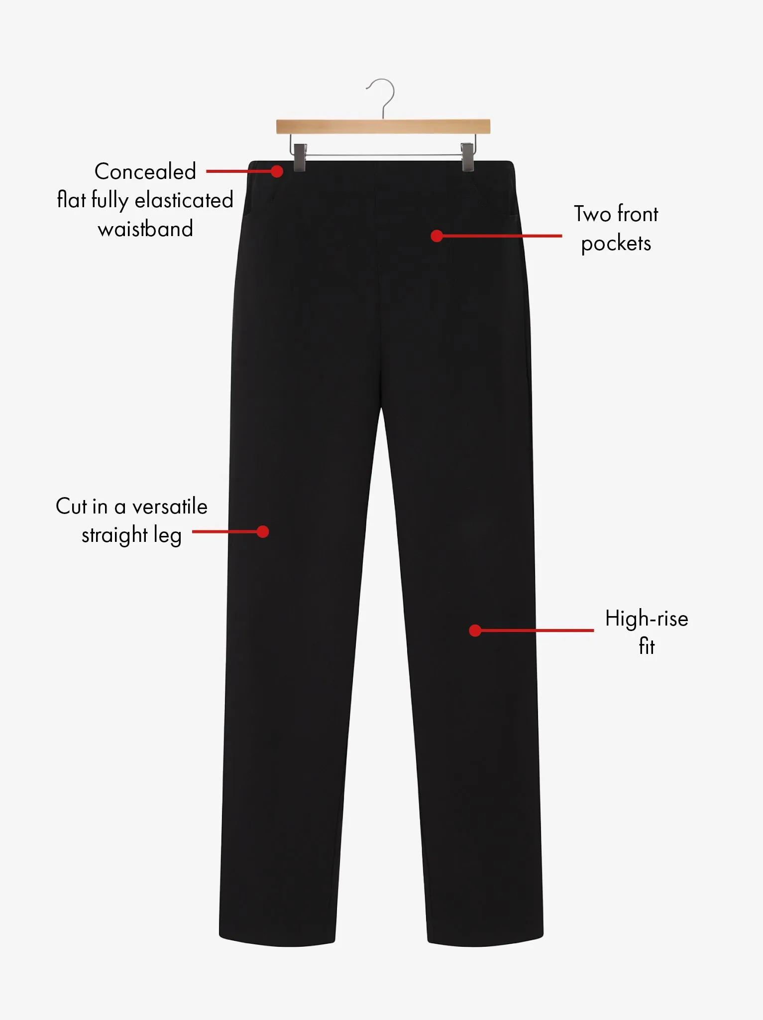 Flexible Motion Adjustable Closure Ruth Stretch Trouser - Black