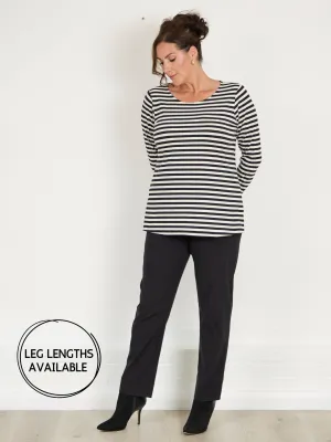 Ruth Stretch Trouser - Black MachineWashableFabric