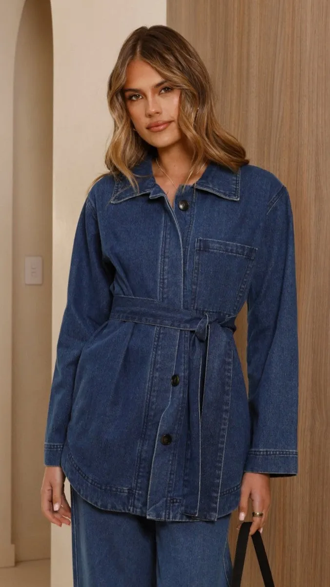 Amy Long Sleeve Top - Dark Denim SustainableTextiles