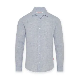 Orlebar Brown - Giles Linen TF Shirt in Navy/White Effortless Fashion Relax Style Trend