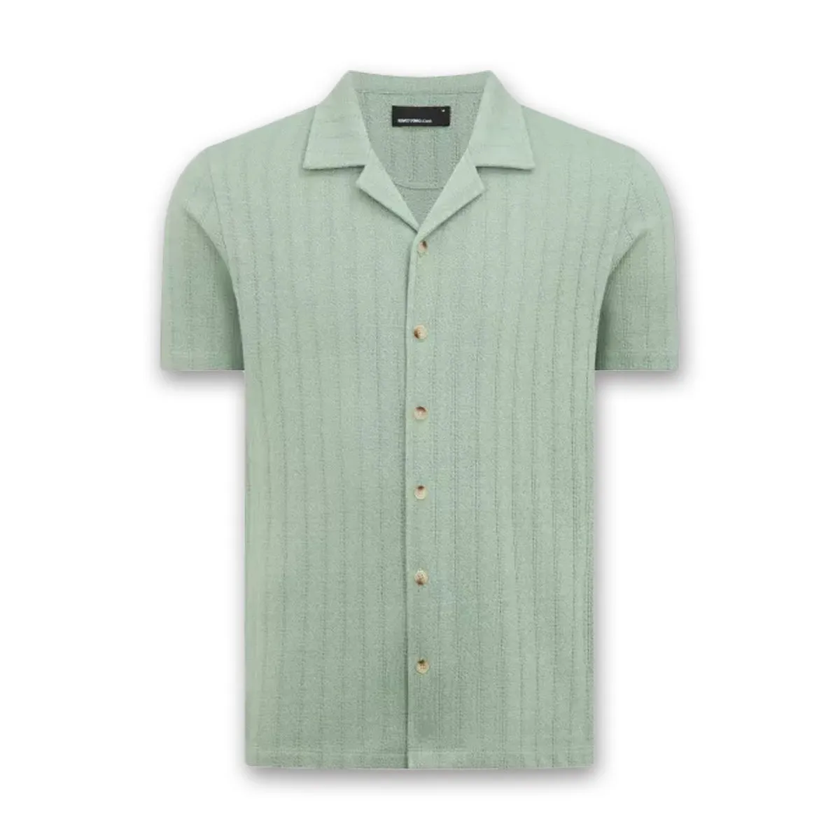 Urban Fit RecycledBlend Remus - Relaxed Fit Cuban Collar Shirt in Green