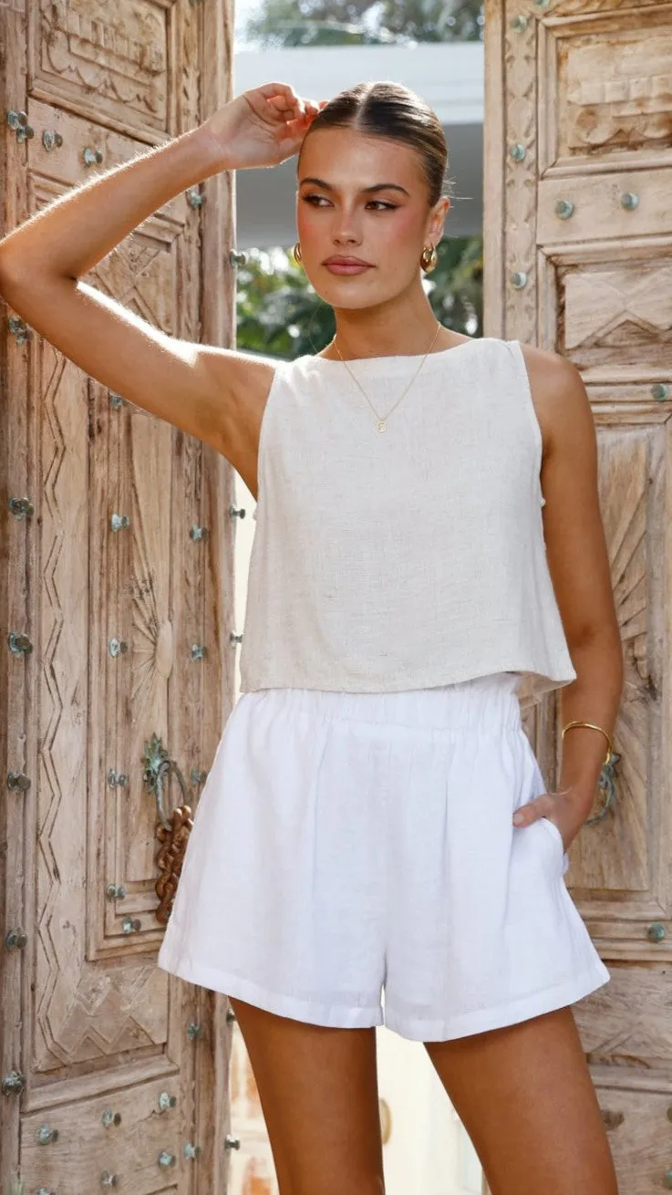 Classic Sweater Strong Edge Persephone Crop Top - Natural