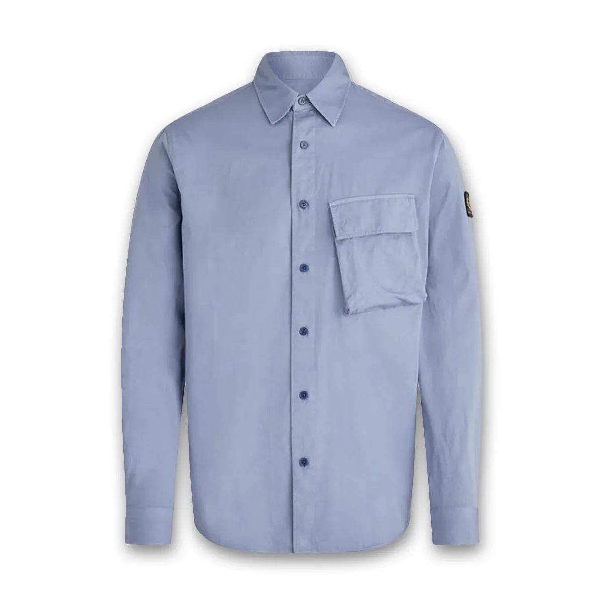 Belstaff - Scale Garment Dyed Shirt in Blue Flint Breathable Flex Fit