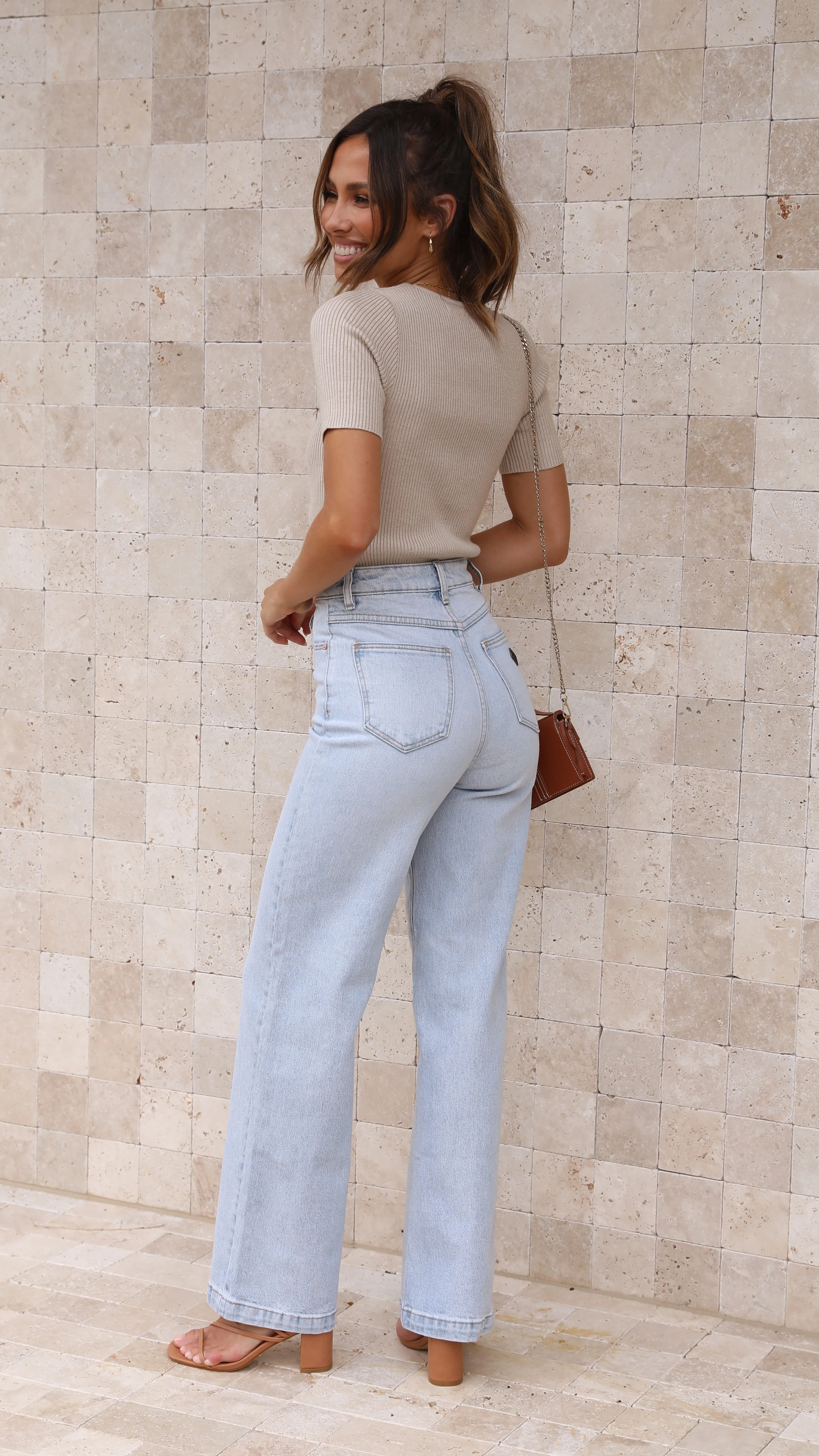 Eco-Friendly Material Laylin Ribbed Top - Oatmeal