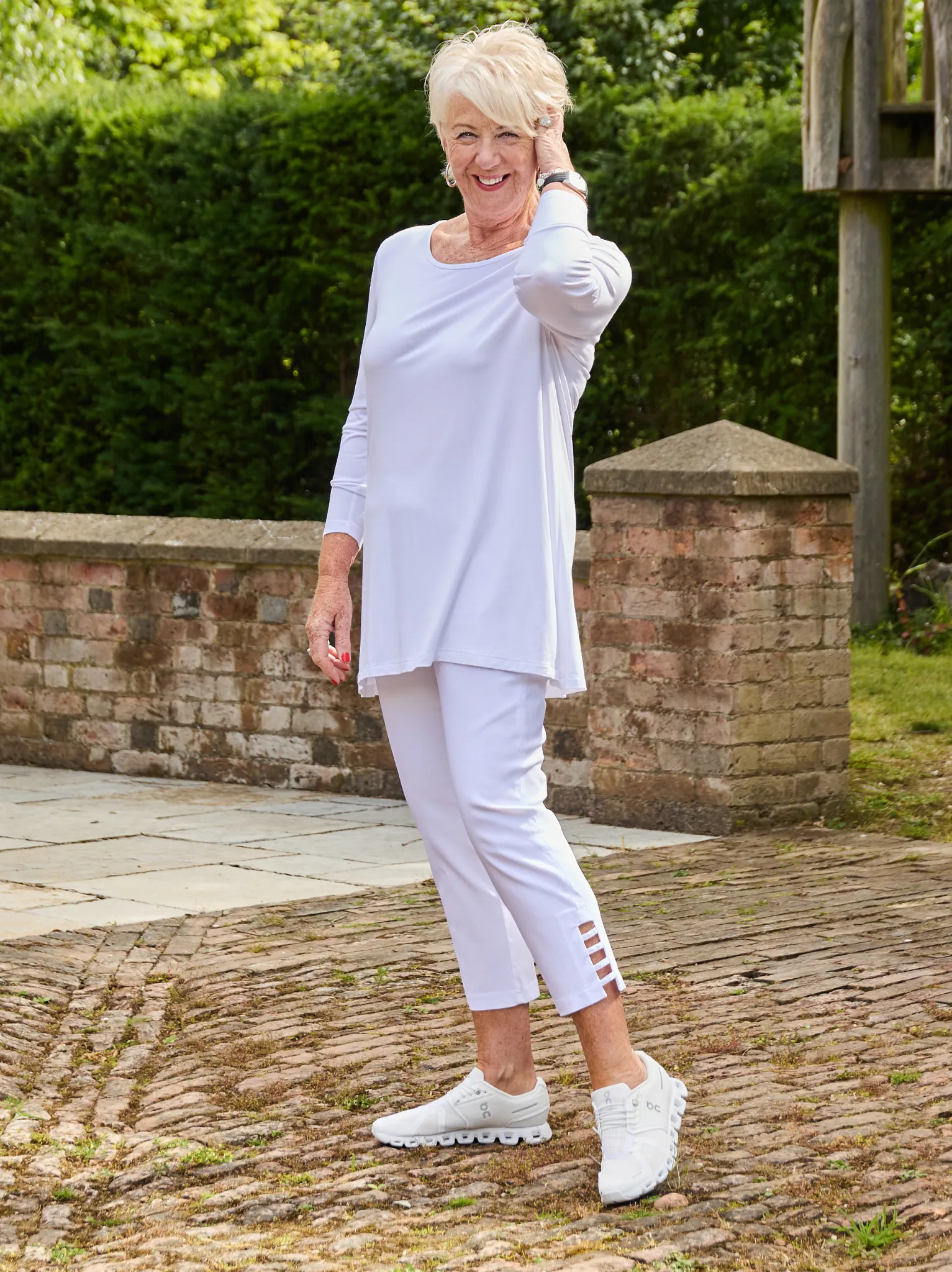 Slim wear Lena 09 by Robell Stretch Trouser - White