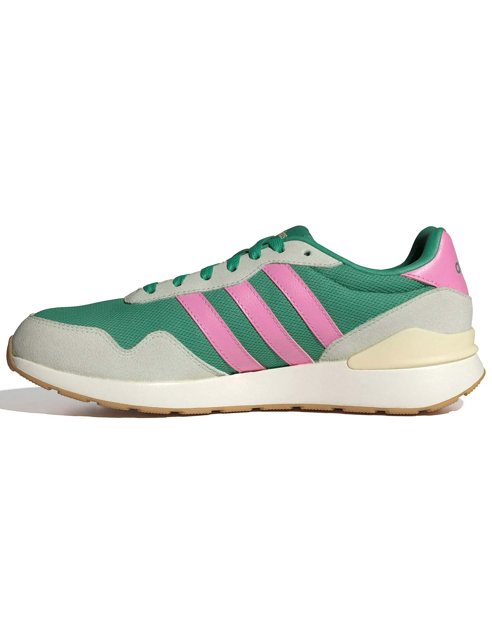 Run 60S 4.0 Shoes - Semi Court Green/Bliss Pink/Warm Vanilla Microfiber Lining Technology