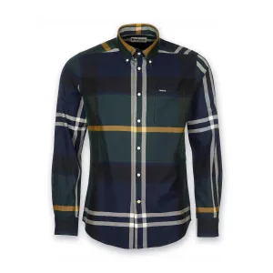 Stretchable Collar Band Barbour - Dunoon Tailored Fit Shirt in Seaweed Tartan
