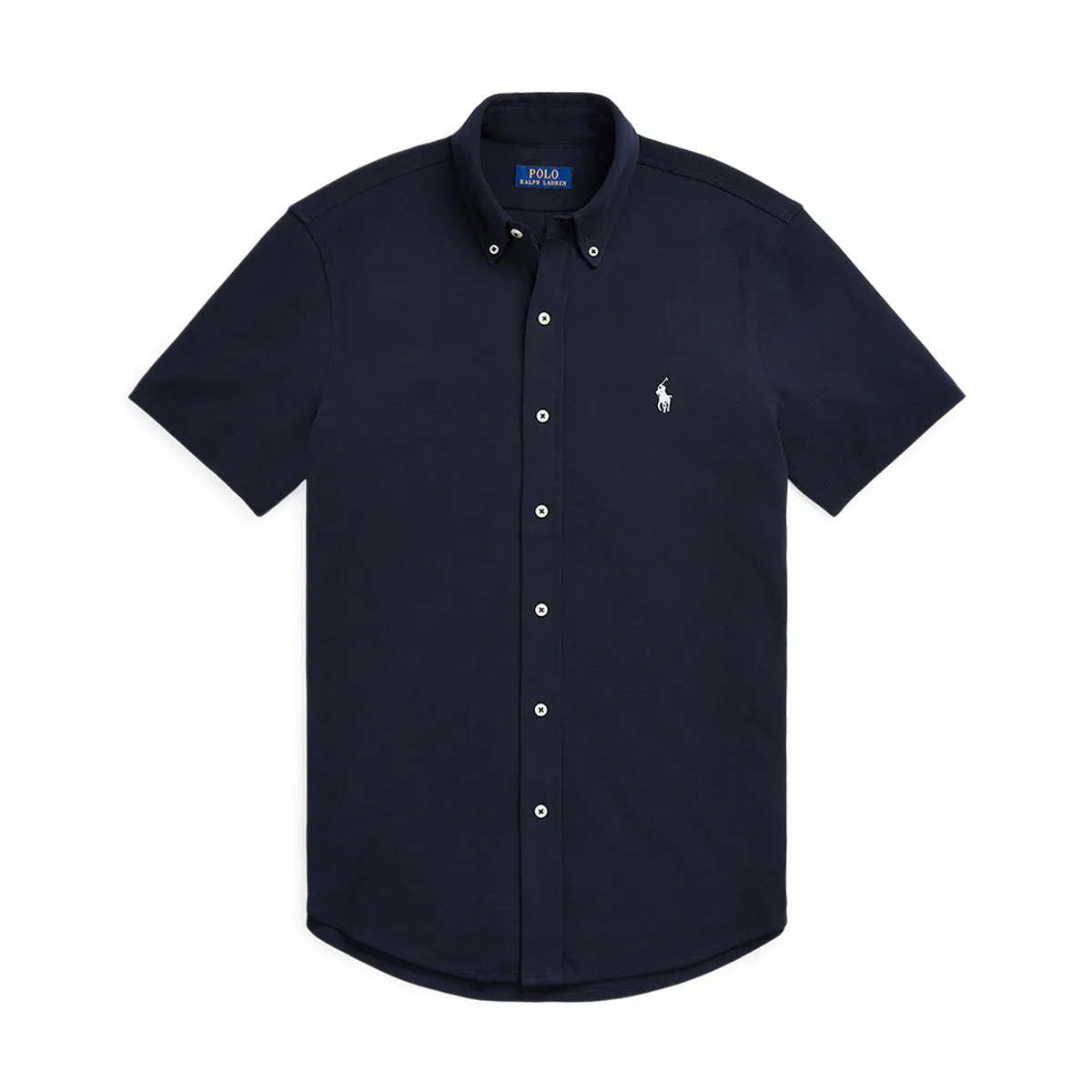Ralph Lauren - Featherweight Mesh SS Shirt in Navy Effortless Layer Water Based Ink