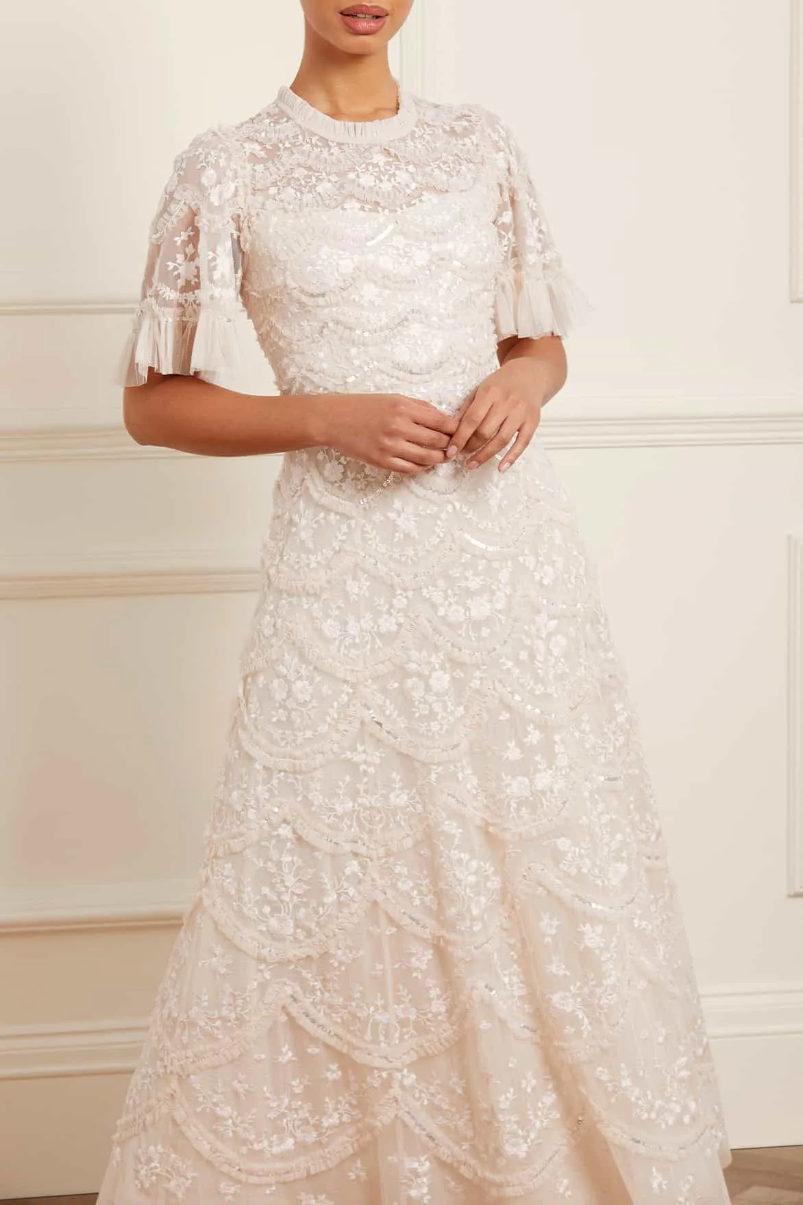 Stylish Silhouette Moment Soft Lily Bloom Ankle Gown