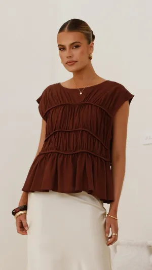 Liora Top - Chocolate Comfortable Tunic Active Ease