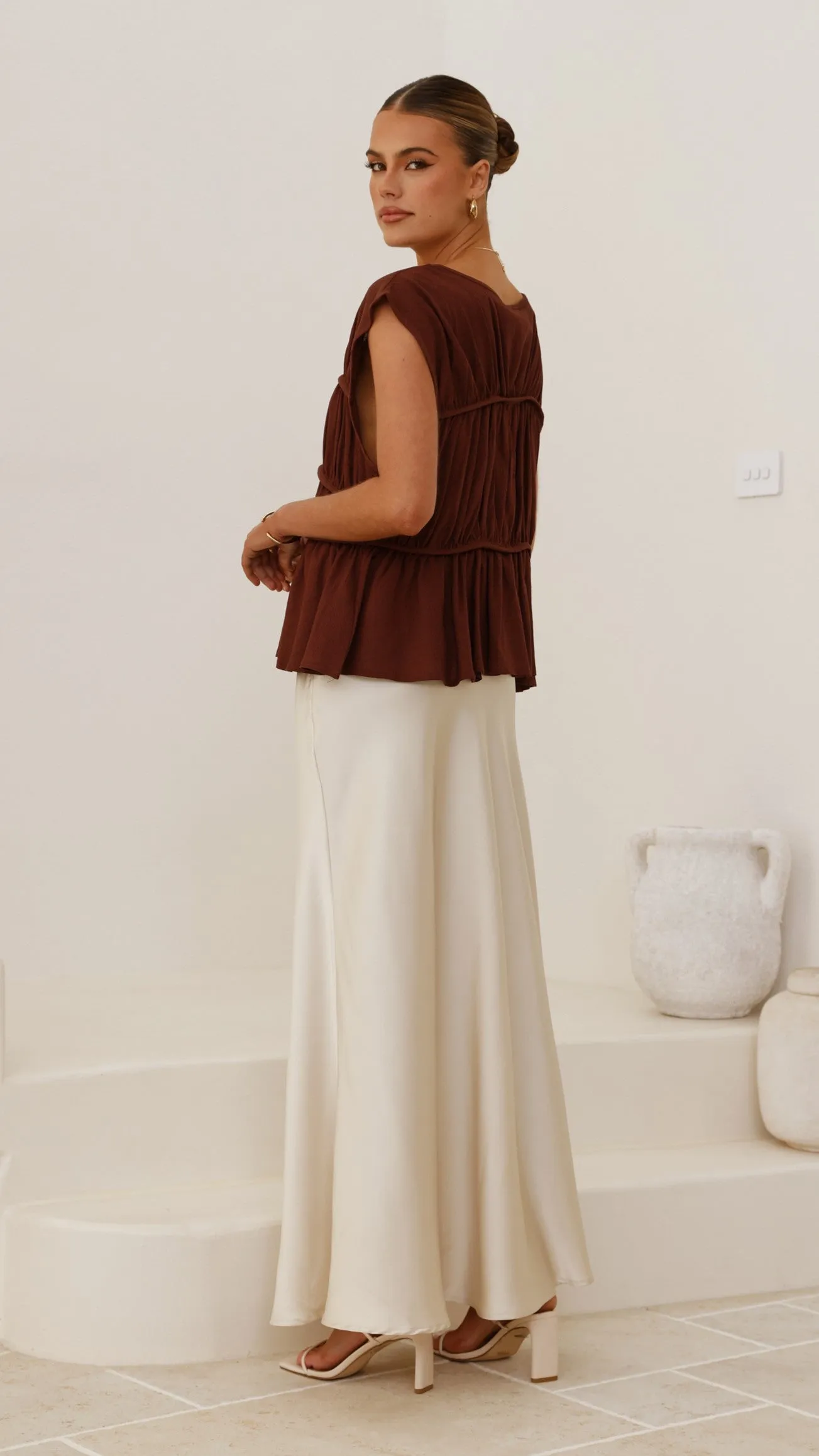 Soul Ease DurableStitching Liora Top - Chocolate