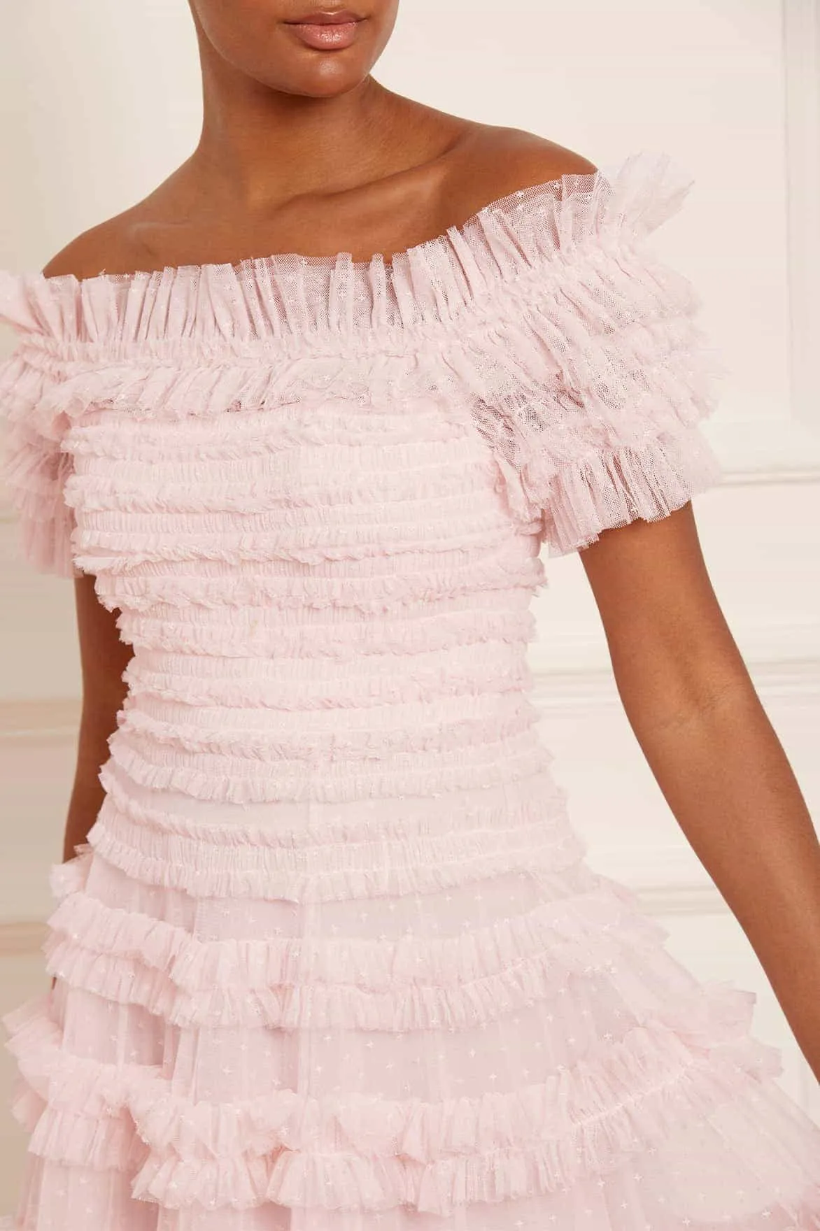 Casual Style Lisette Ruffle Off Shoulder Gown