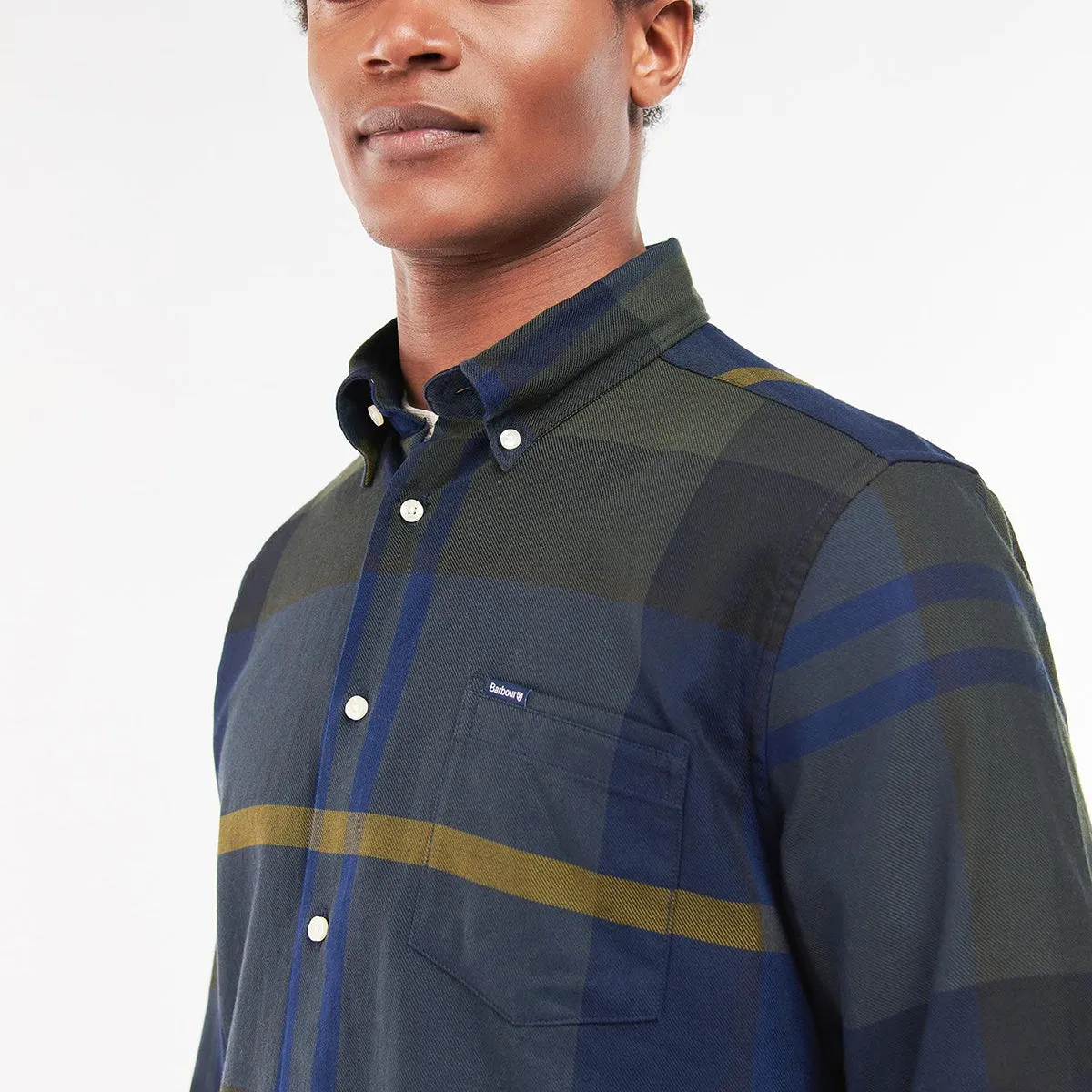 Barbour - Dunoon Tailored Shirt in Olive Night TaglessCollar