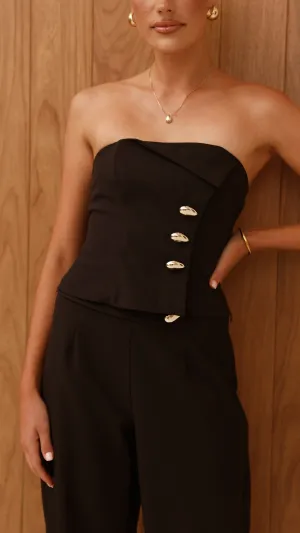 Payton Strapless Top - Black Easy Outfit