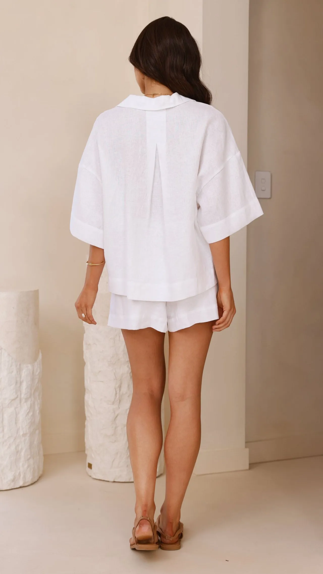 Luna Button Up Shirt - White Party Ready