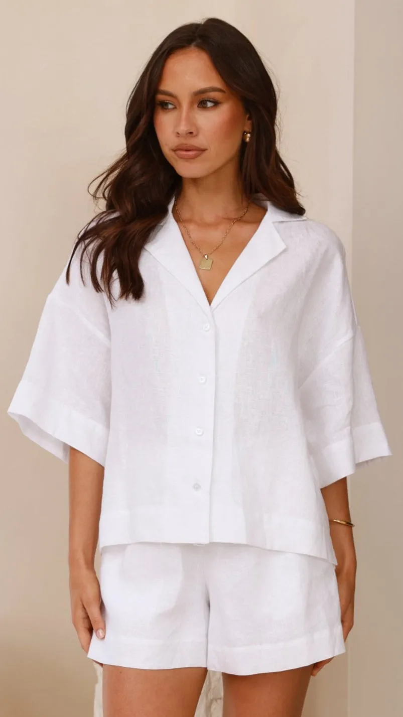 Cozy Design SnagFree Surface Luna Button Up Shirt - White