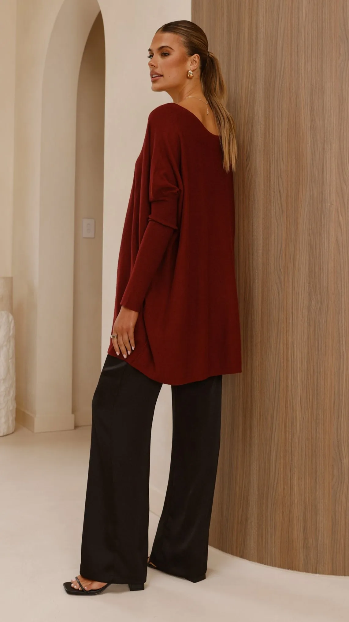 Reinforced Stress Points Amalia Knit Top - Burgundy