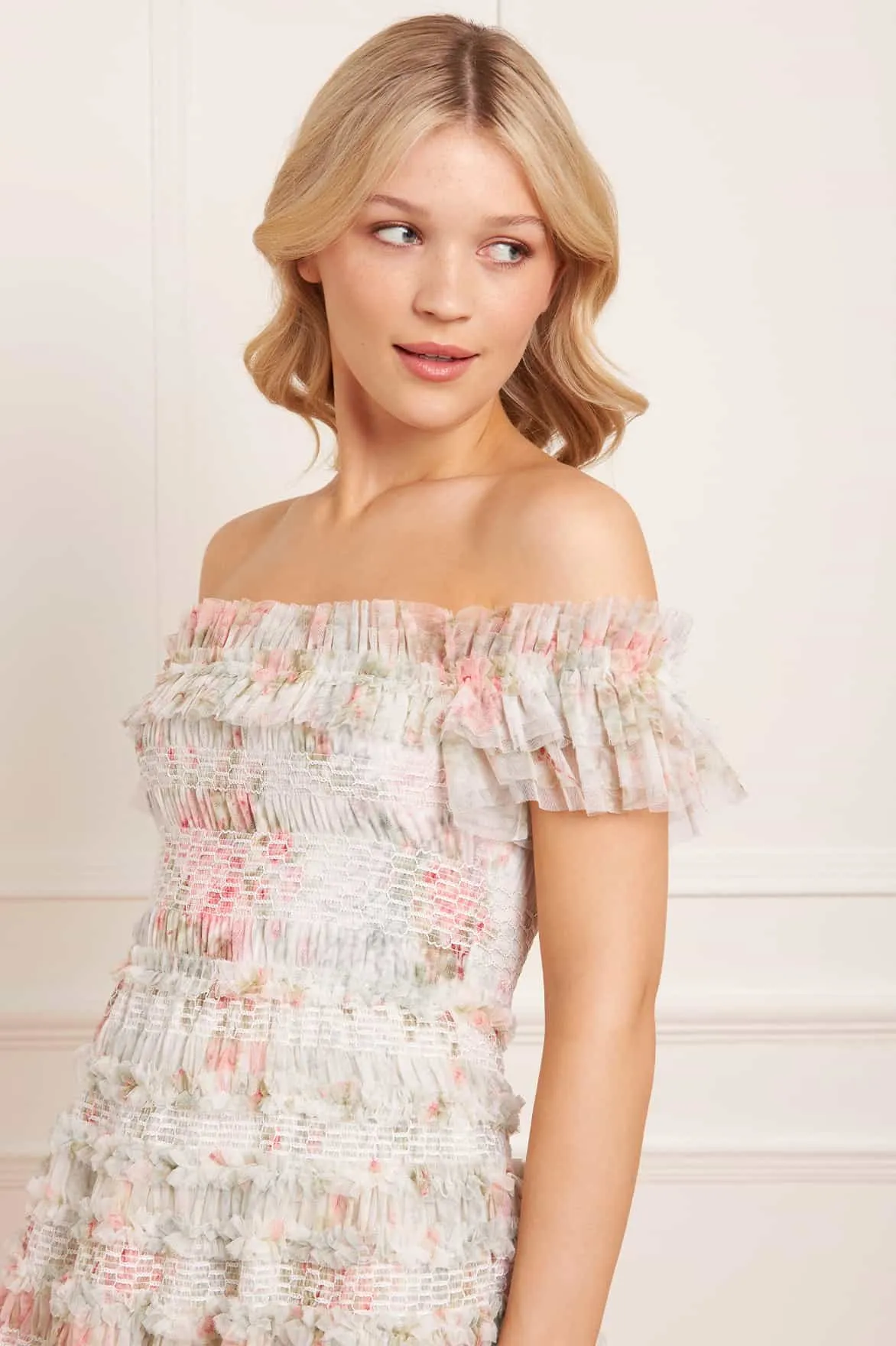 Soft Movement Madame Rose Elodie Off-Shoulder Micro Mini Dress