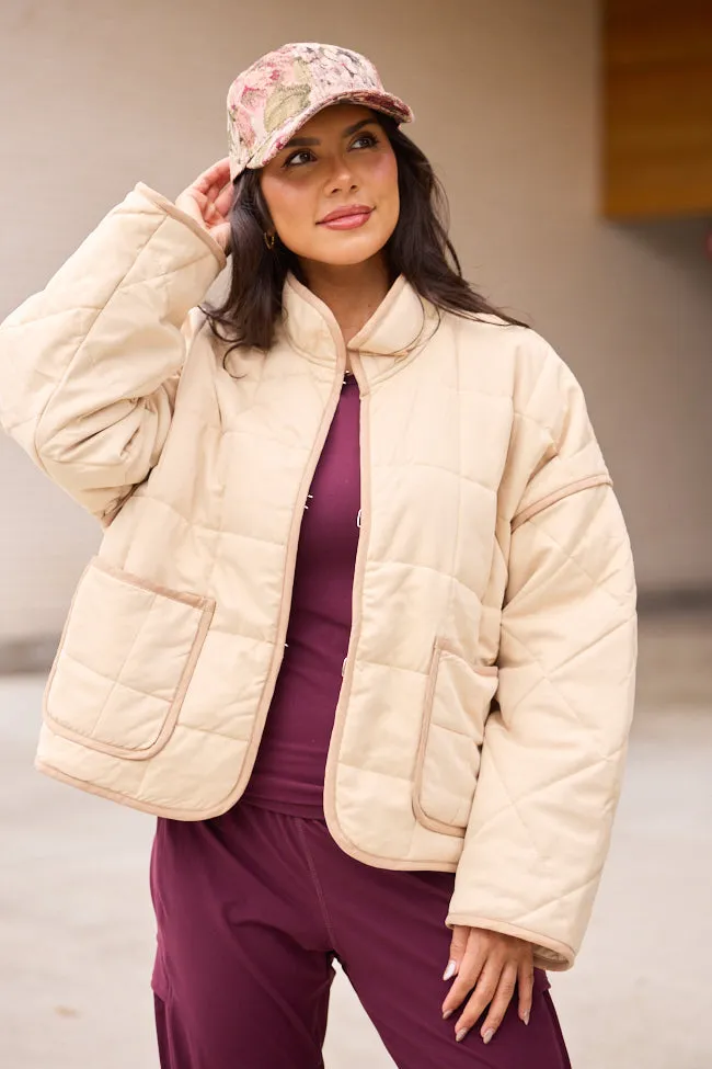 Easy Comfort Maggie Beige Quilted Jacket