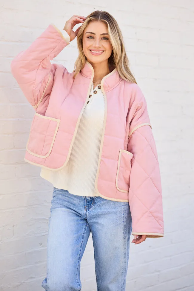 Maggie Pink Quilted Jacket Ventilated Back Panel AntiPilling Finish