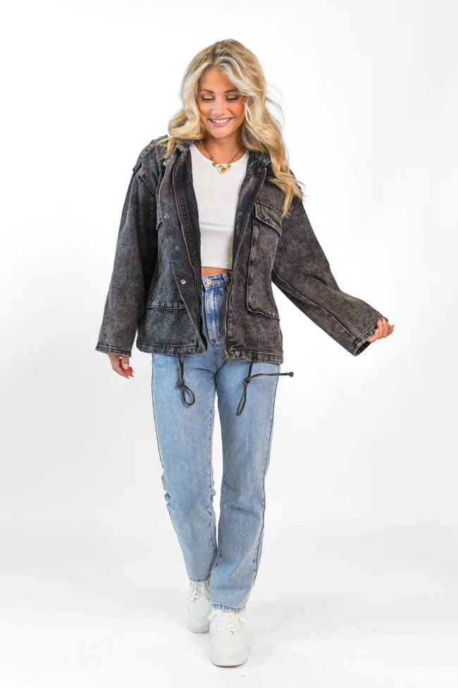 Mandie Washed Black Denim Jacket FINAL SALE Casual Staple