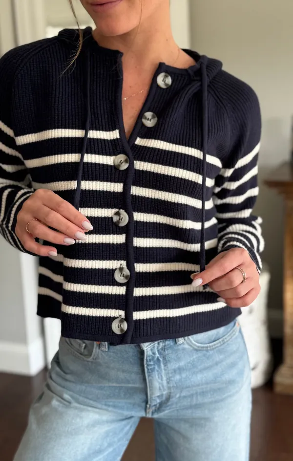 Maple Striped Dickey Sweater Jacket Functional Fit