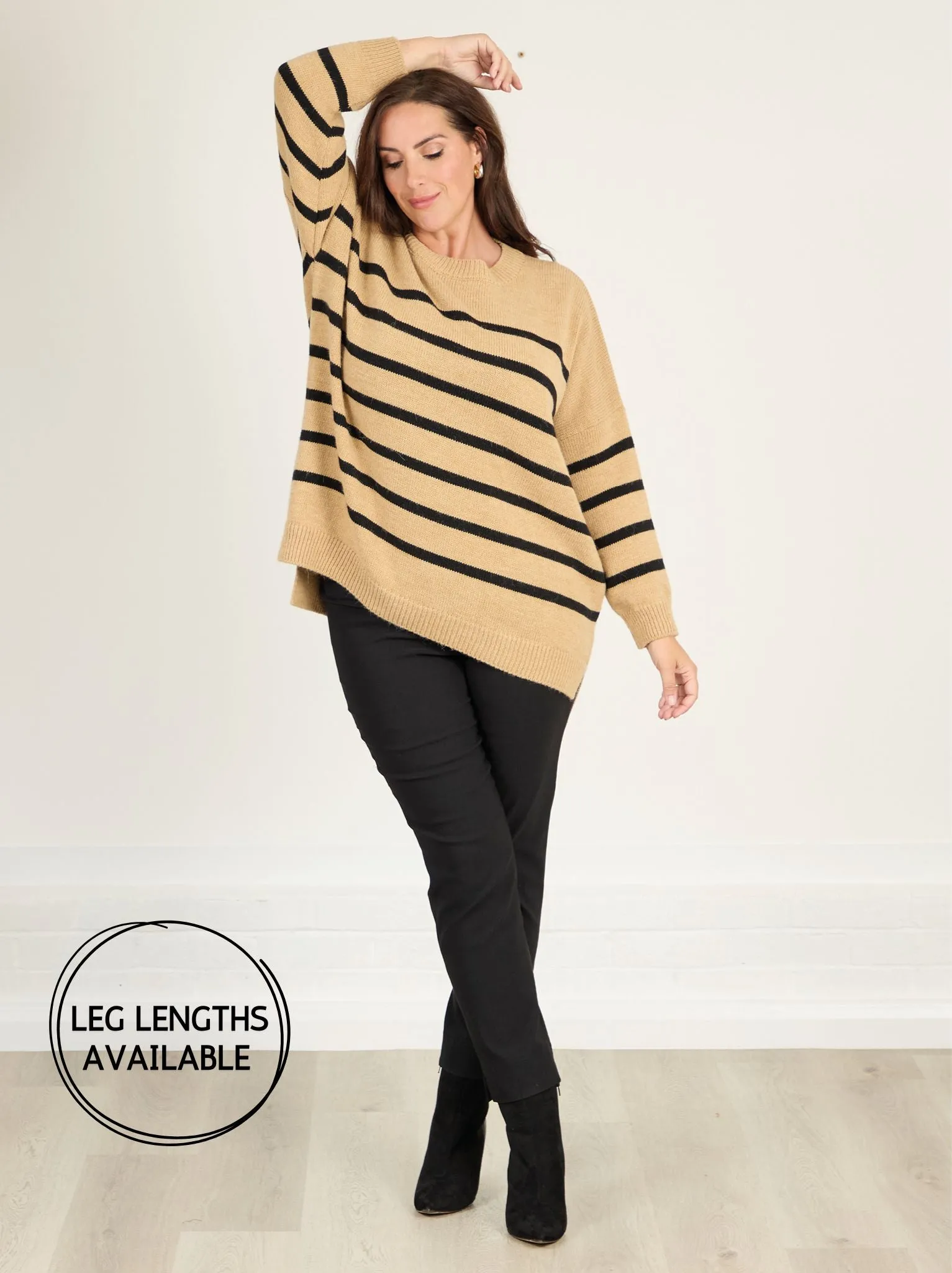 Marie FL by ROBELL Fleece Lined Trouser - Black Mesh Comfort