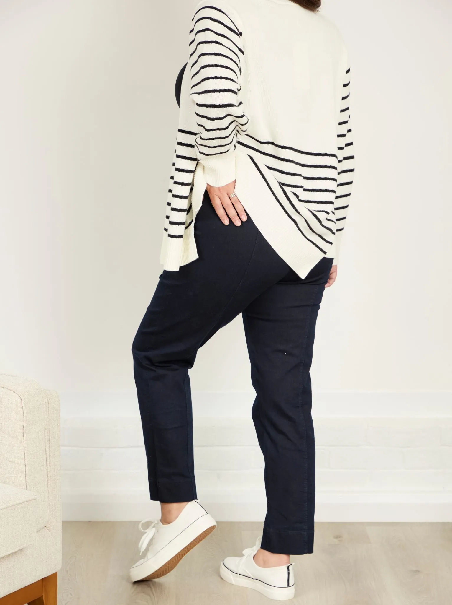 No Ride Up Marie FL by ROBELL Stretch Jeans - Dark Denim