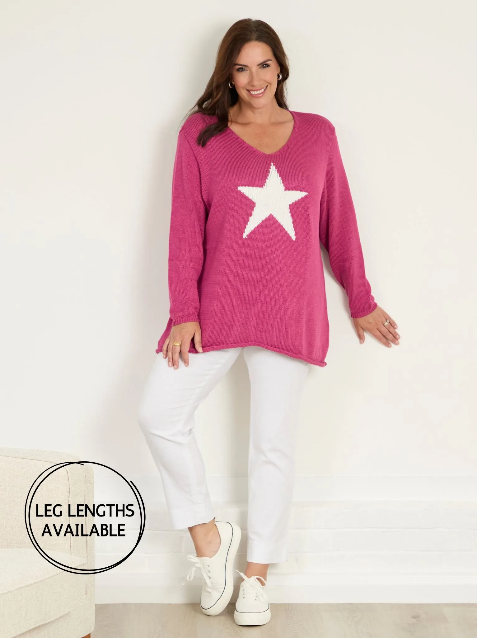 ErgonomicArticulatedDesign Minimal Cut Marie FL by ROBELL Stretch Trouser - White