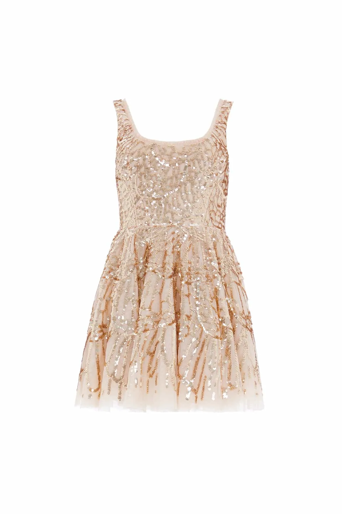 Feminine flowing piece Marquet Scoop Neck Micro Mini Dress