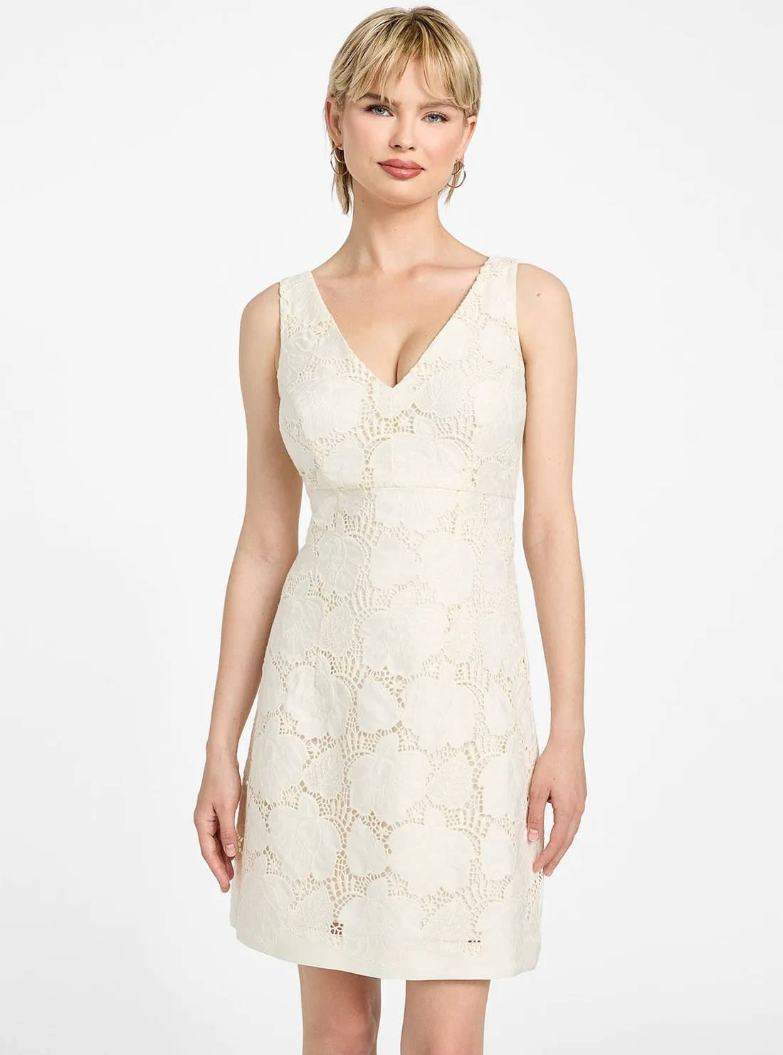 Refined Feel White Sleeveless Vega Mini Dress