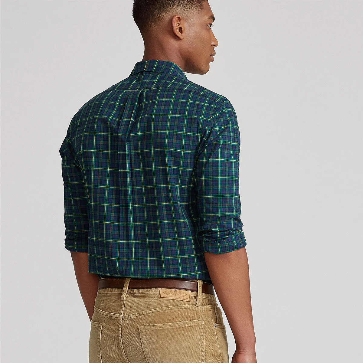 Polo Ralph Lauren - Custom Fit Plaid Poplin Shirt in Navy/Green NoSideSeams