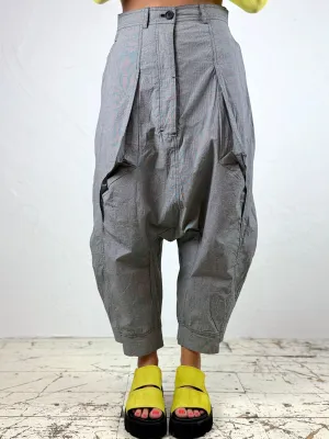 Micro-check Cotton Drop Crotch Trousers '3310101' Durable Construction Perfect Length