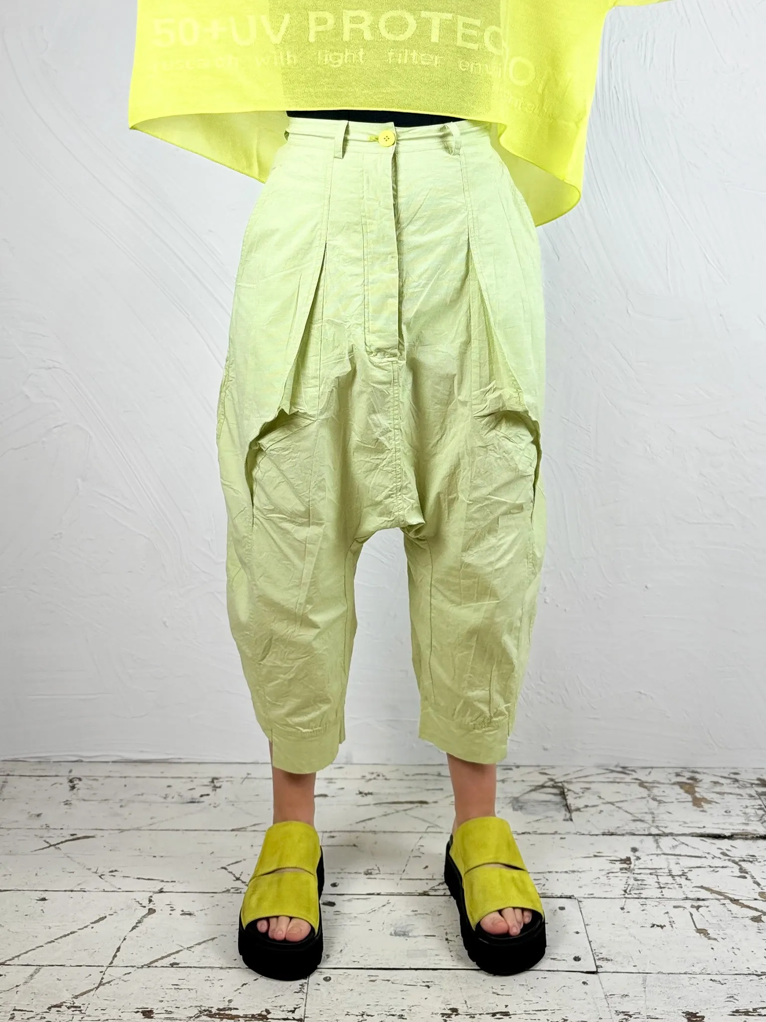 Micro-check Cotton Drop Crotch Trousers '3310101' Breathable Stretch Wear Quick Comfort Design