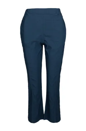 Essential Comfort Wear stain resistant coating Micro Stretch Mid Calf Pants | INDIGO | 2163C1
